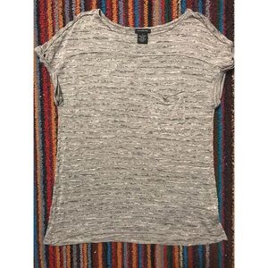 👚Calvin Klein Grey Stipe pocket tee Size M!